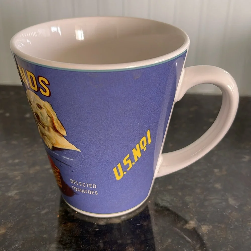 2 Sakura Vintage Labels four friends (dogs) Mug NEW - Picture 3 of 4